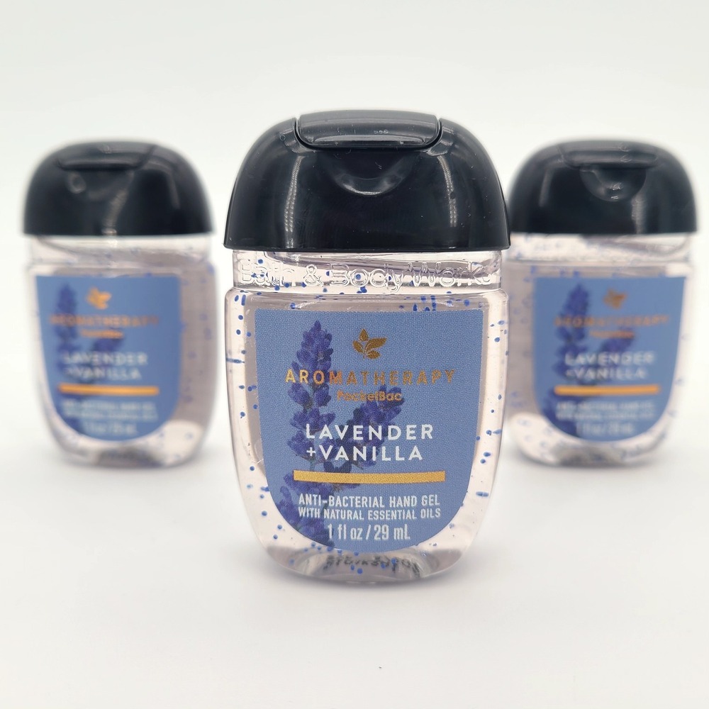 (3) Bath & Body Works LAVENDER VANILLA Pocketbac Hand Gel 3 PACK Unused